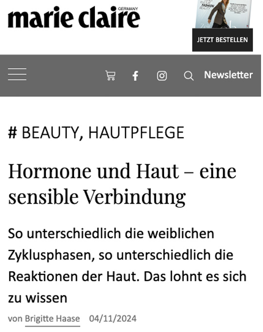 Dr. Susanne Steinkraus, marie claire, Hautpflege nach Hormonhaushalt